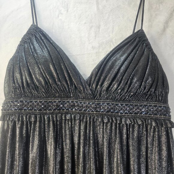 DressBarn Collection Women Sparkle Metallic Sequins Party Size 14 Babydoll Dress - Picture 4 of 11